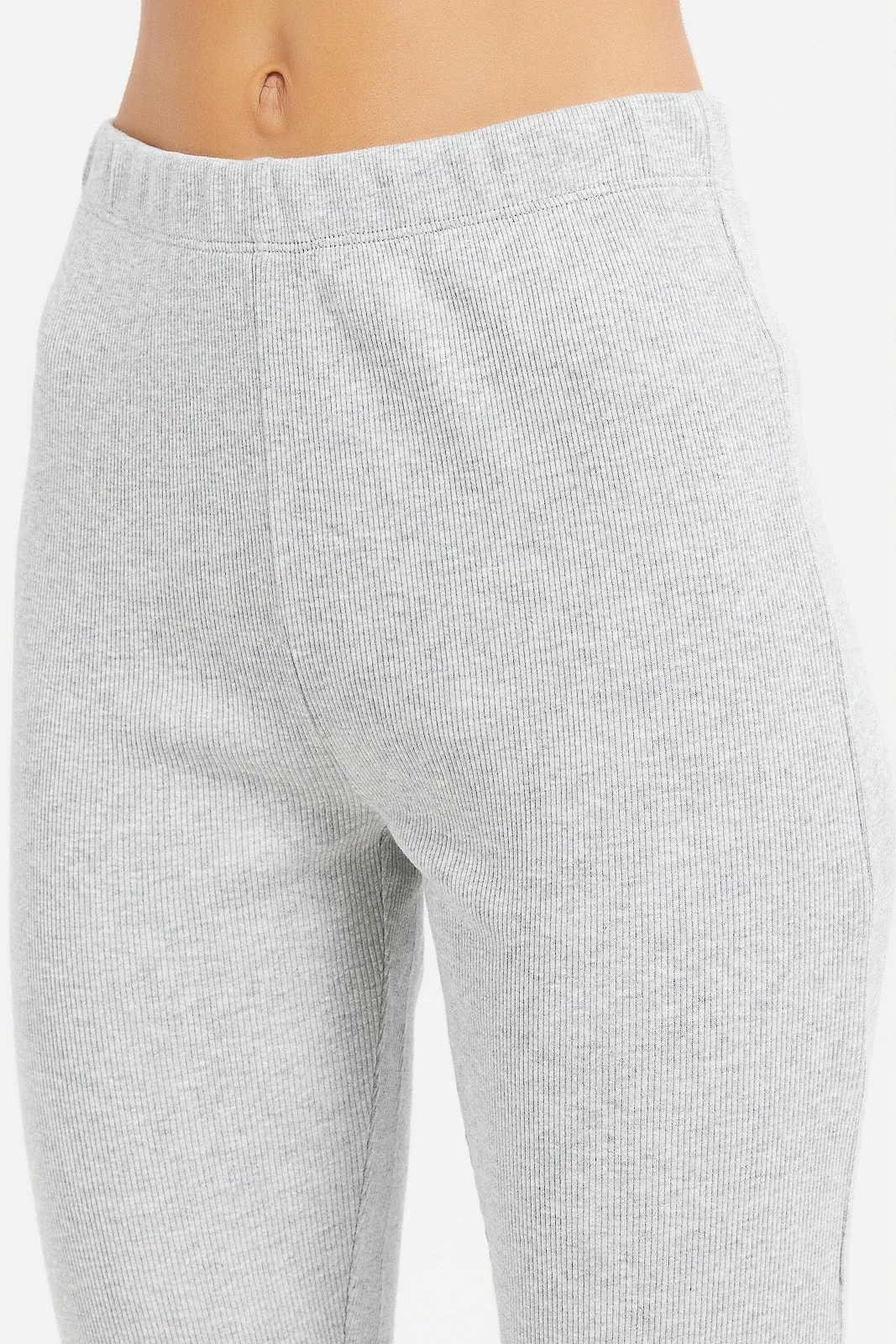 Senior Girls Grey Ribbed Leggings