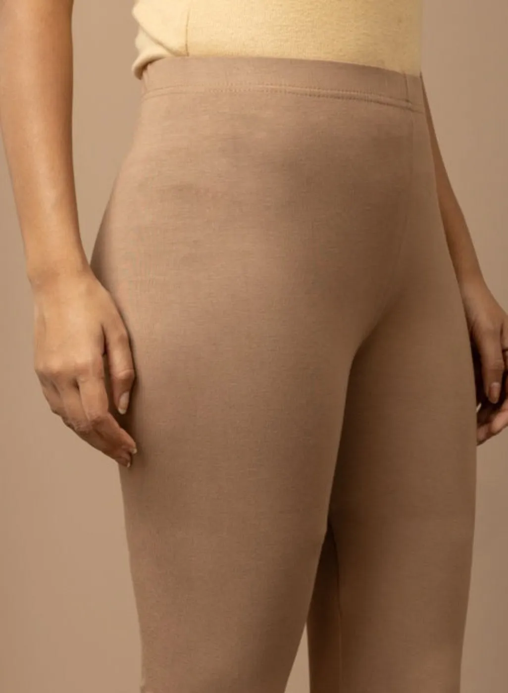 Sofia Beige Skinny Fit Leggings for Women