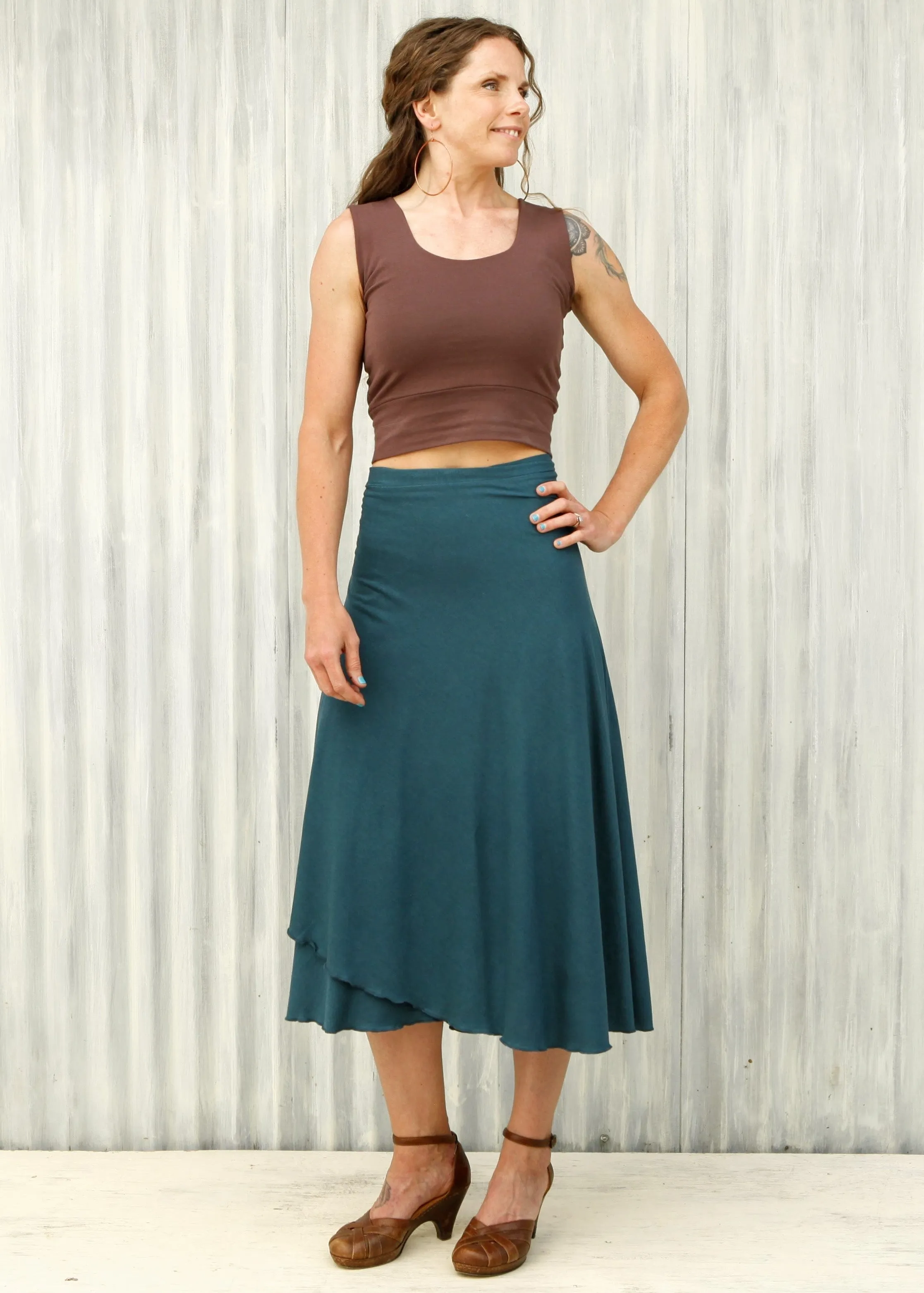 Teal Carolina Wrap Skirt