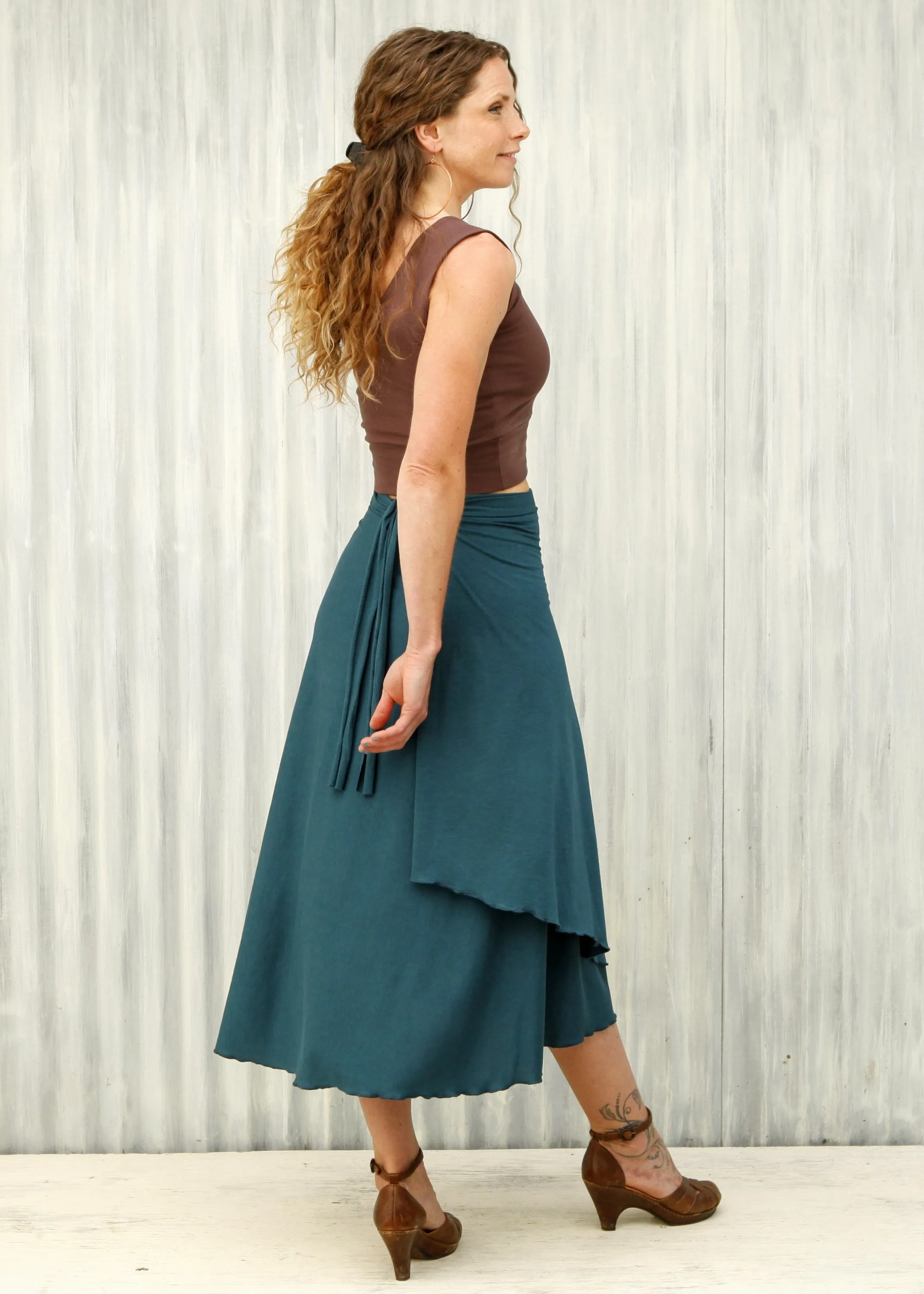 Teal Carolina Wrap Skirt