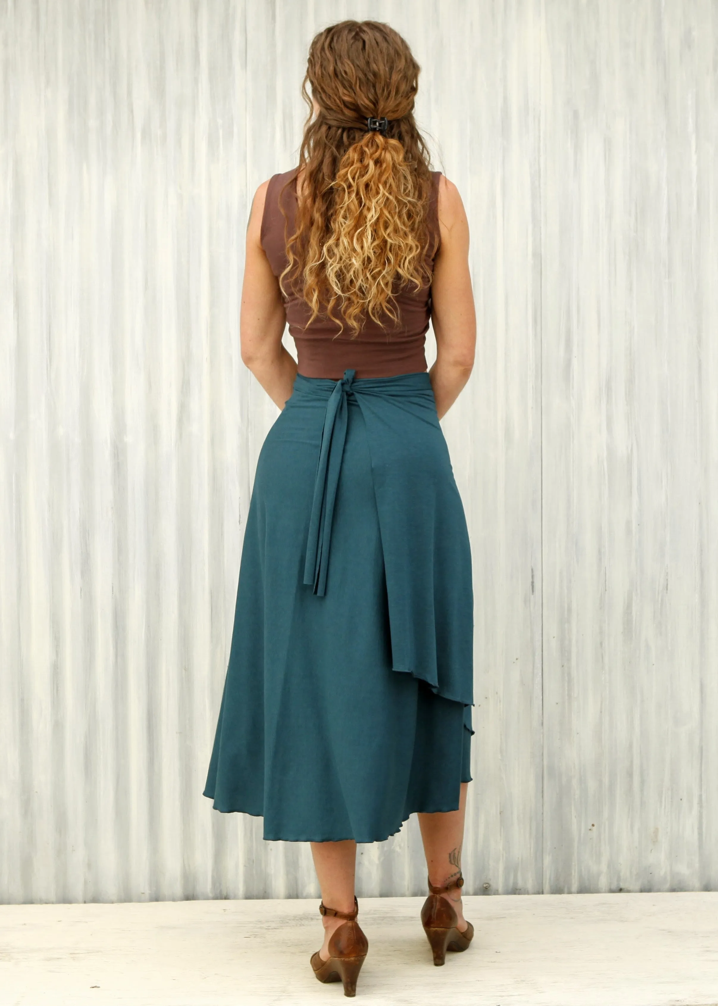 Teal Carolina Wrap Skirt