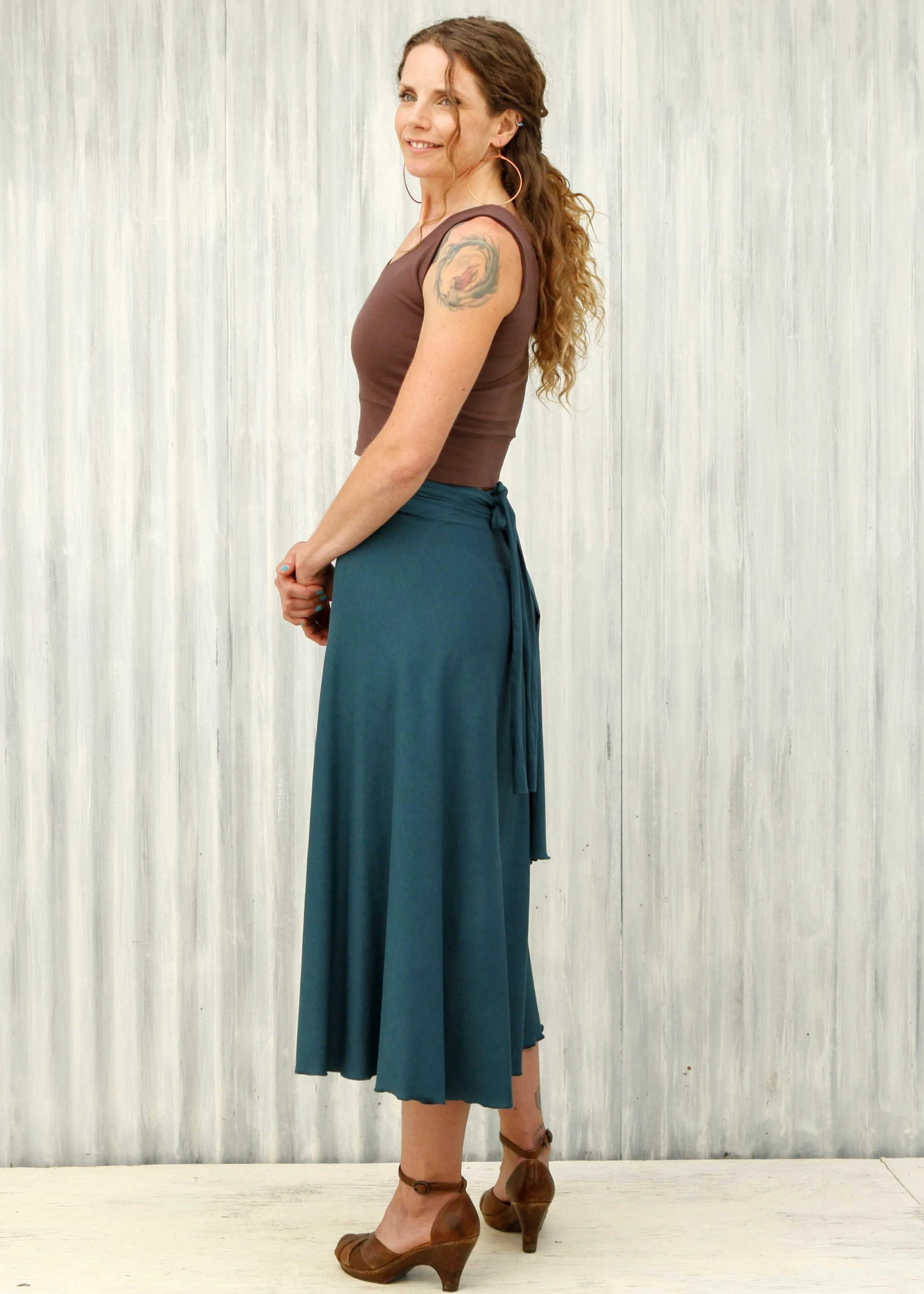 Teal Carolina Wrap Skirt