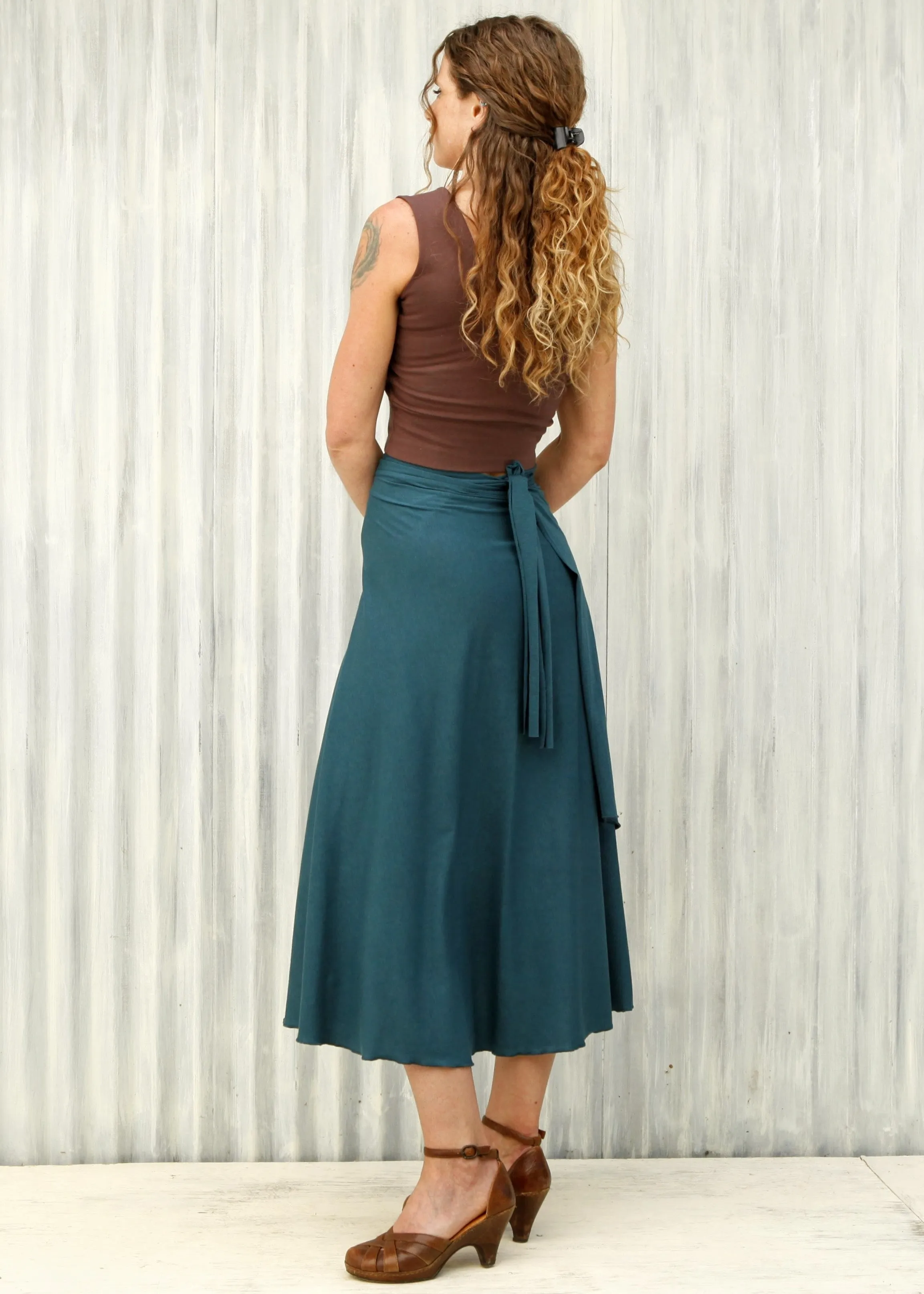 Teal Carolina Wrap Skirt