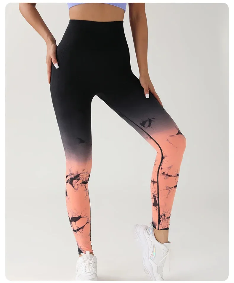 Tie Dye Yoga Leggings Seamless High Waist | Zohara