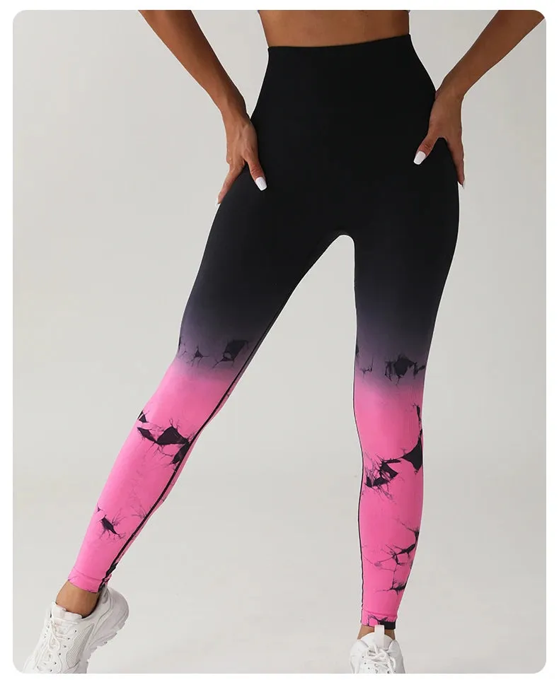 Tie Dye Yoga Leggings Seamless High Waist | Zohara