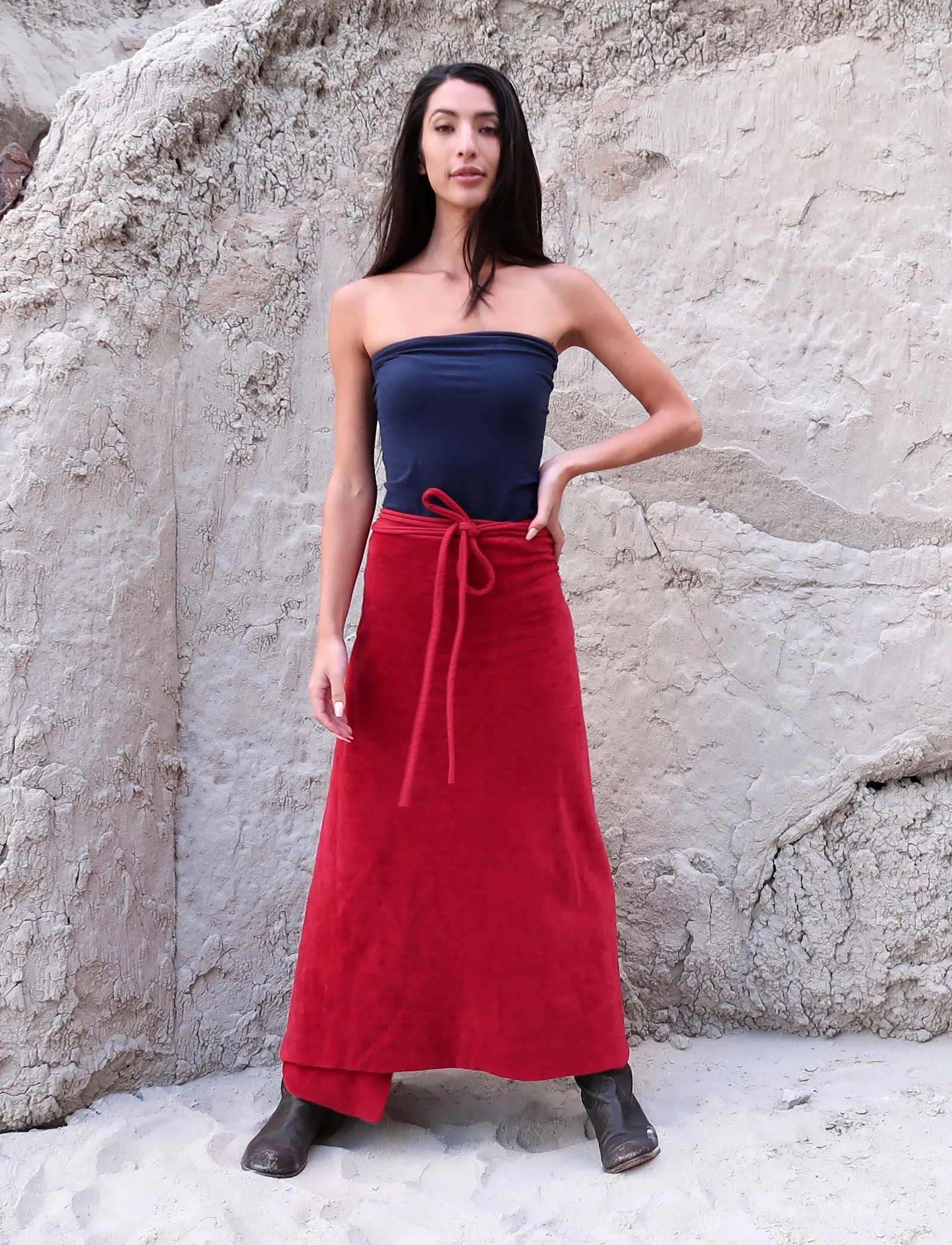 VELOUR Simplicity Wrap Long Skirt