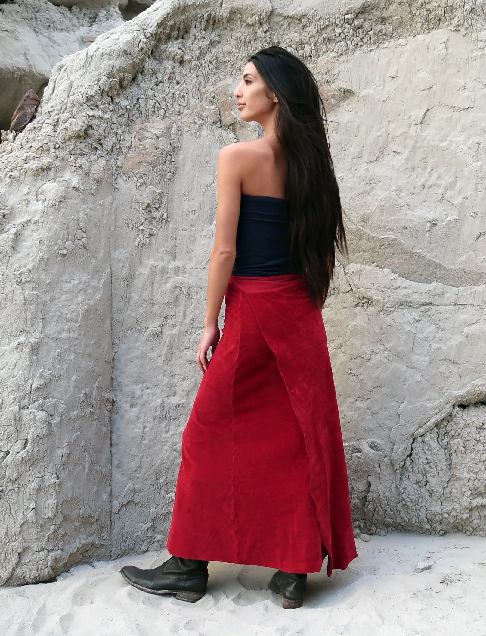 VELOUR Simplicity Wrap Long Skirt