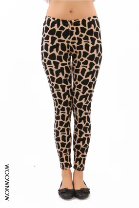 Velvet Texture Giraffe Print Leggings