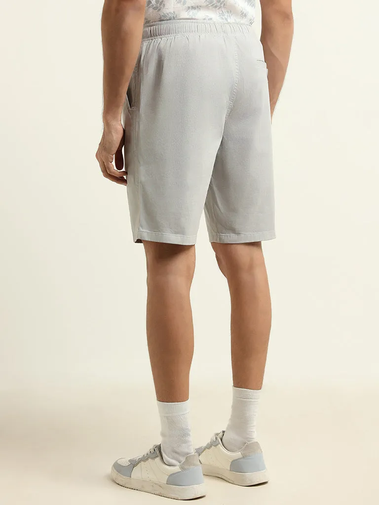 WES Casuals Grey Relaxed Fit Shorts