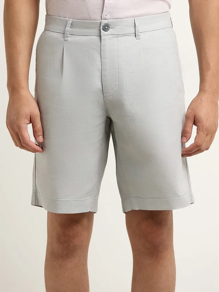 WES Casuals Grey Relaxed Fit Shorts