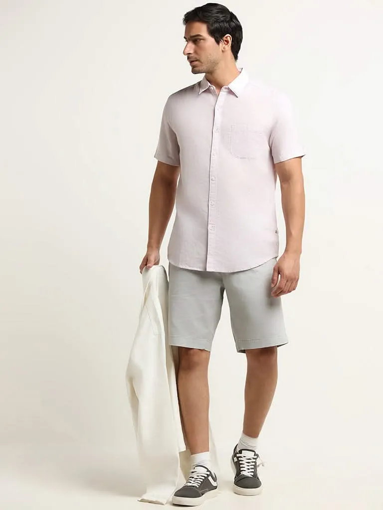 WES Casuals Grey Relaxed Fit Shorts