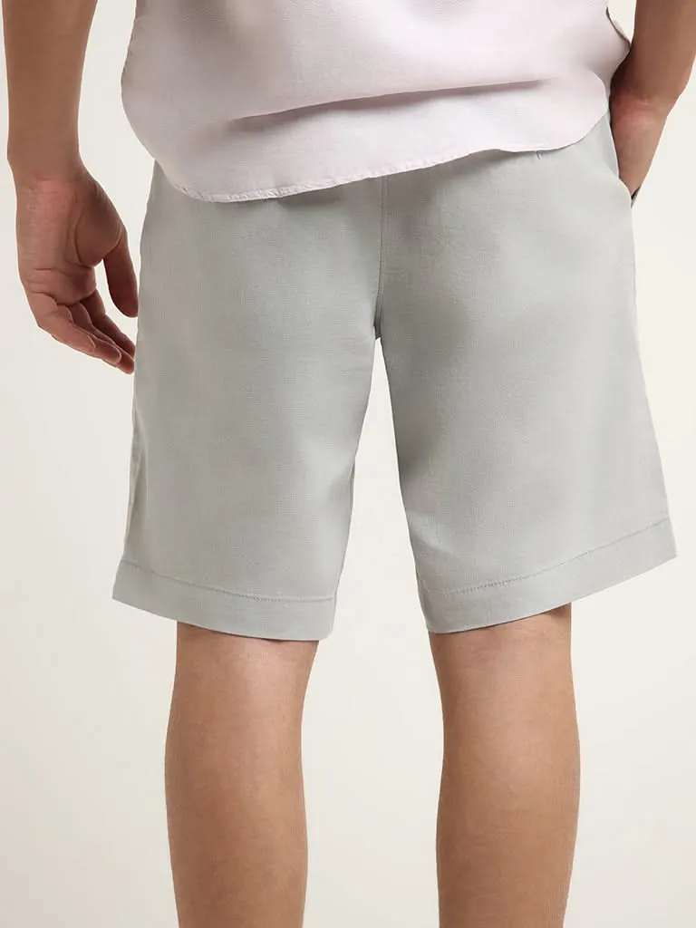 WES Casuals Grey Relaxed Fit Shorts