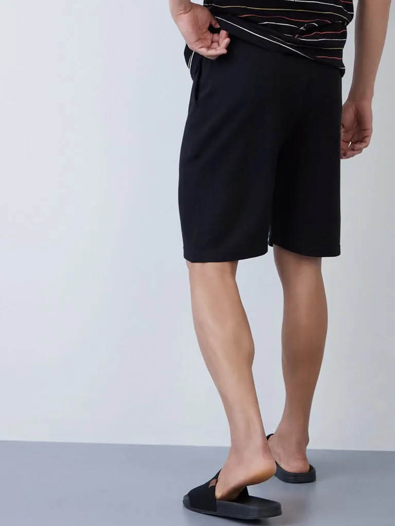 WES Lounge Black Relaxed-Fit Shorts