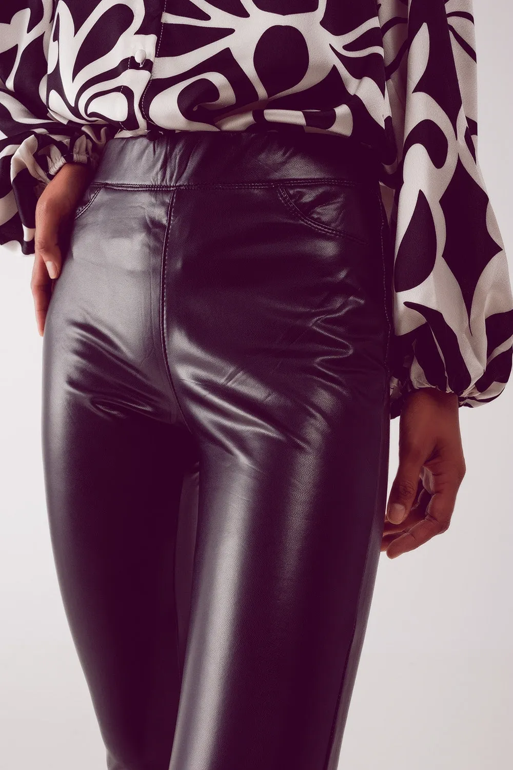 Whisky A-Go-Go Leather Stretch Leggings in Solid Black | Q2