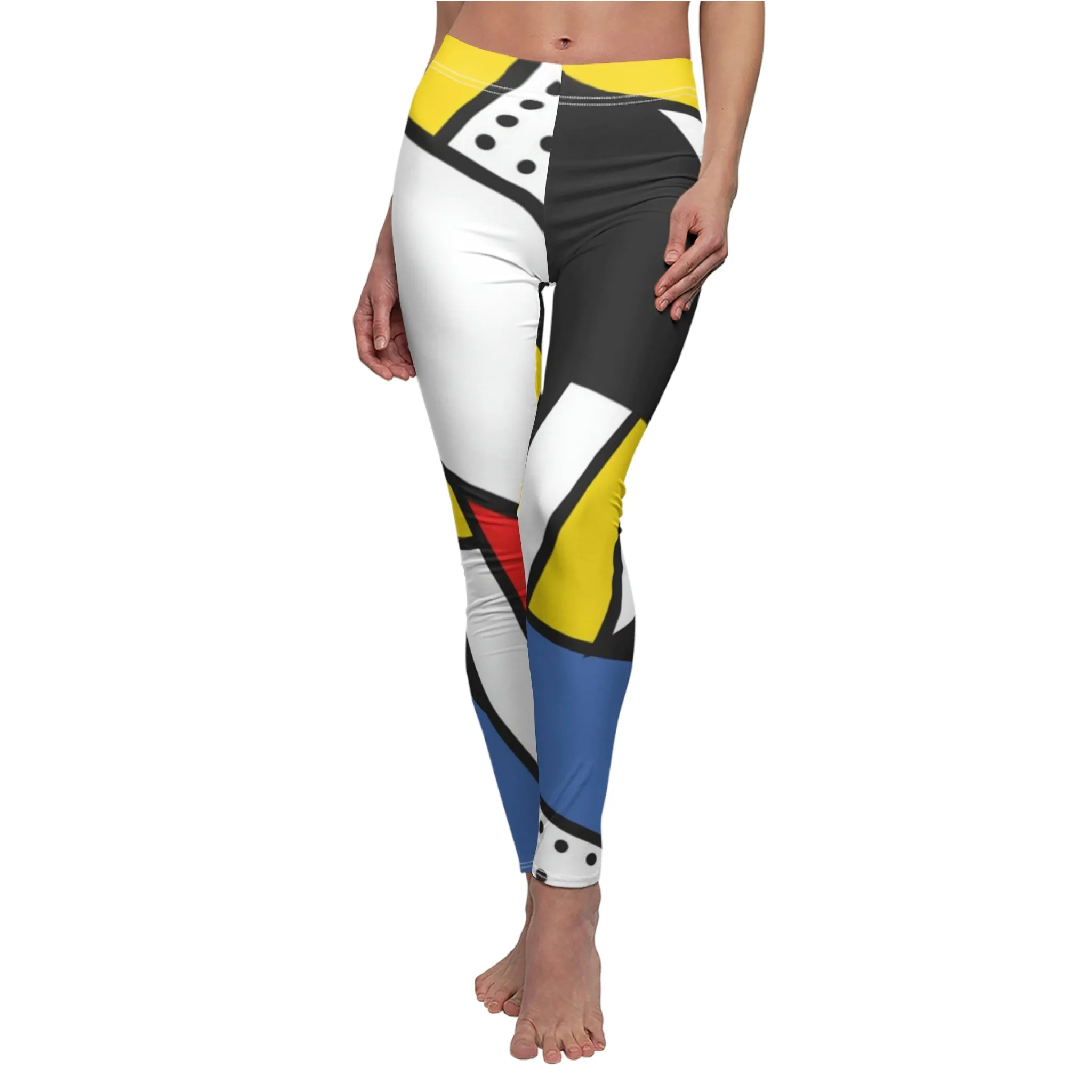 Women's Cut & Sew Casual Leggings - Mondrian design (shipping from USA)