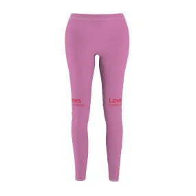 Women's Cut & Sew Casual Leggings Pink LP